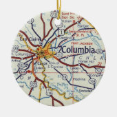 Columbia SC Map Keramisch Ornament (Voorkant)