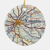 Columbia SC Map Keramisch Ornament (Achterkant)