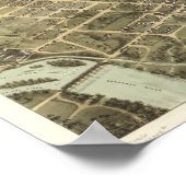 Columbia South Carolina 1872 Antiek Panorama Poster (Hoek)