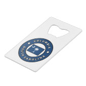 Columbia South Carolina Creditkaart Flessenopener (Voorkant Gekanteld)