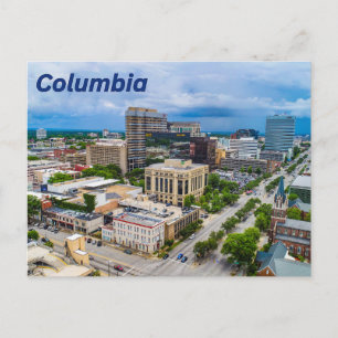 Columbia, South Carolina downtown luchtfoto Briefkaart