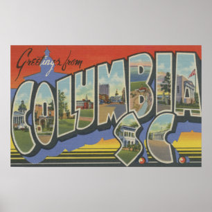 Columbia, South Carolina - Grote letterscènes Poster