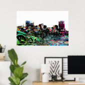 Columbia, South Carolina in graffiti Poster (Thuiskantoor)