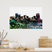 Columbia, South Carolina in graffiti Poster (Keuken)