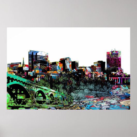 Columbia, South Carolina in graffiti Poster (Voorkant)