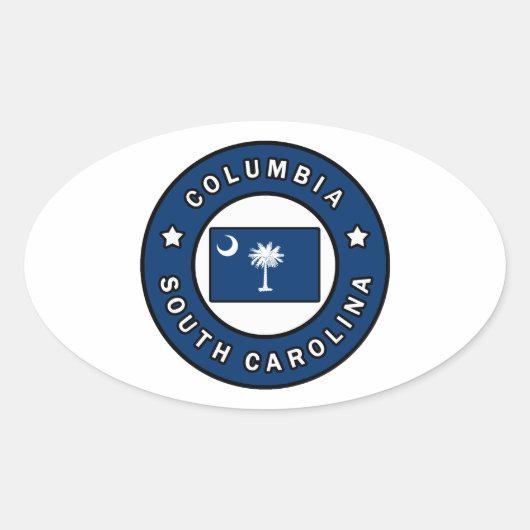 Columbia South Carolina Ovale Sticker (Voorkant)