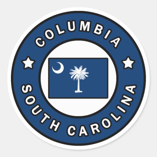 Columbia South Carolina Ronde Sticker (Voorkant)