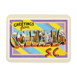 Columbia South Carolina SC Vintage Travel Briefkaa Magneet