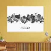 Columbia South Carolina Skyline BW Canvas Afdruk (Insitu (Woonkamer))