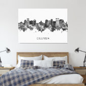 Columbia South Carolina Skyline BW Canvas Afdruk (Insitu (Slaapkamer))
