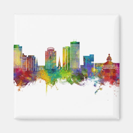 Columbia South Carolina Skyline Magneet (Voorkant)