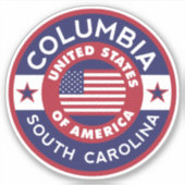 COLUMBIA, South Carolina Sticker (Voorkant)