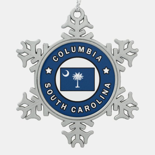 Columbia South Carolina Tin Sneeuwvlok Ornament (Voorkant)