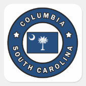 Columbia South Carolina Vierkante Sticker (Voorkant)