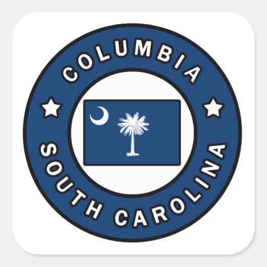Columbia South Carolina Vierkante Sticker (Voorkant)