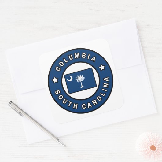 Columbia South Carolina Vierkante Sticker (Envelop)