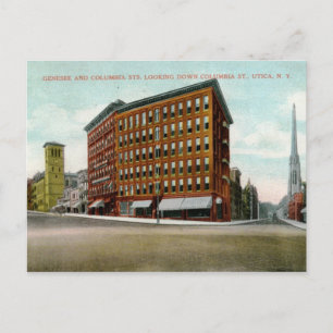 Columbia St., Utica, NY 1909 Vintag Briefkaart