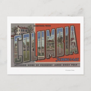 Columbia, Tennessee - Grote letterscènes Briefkaart