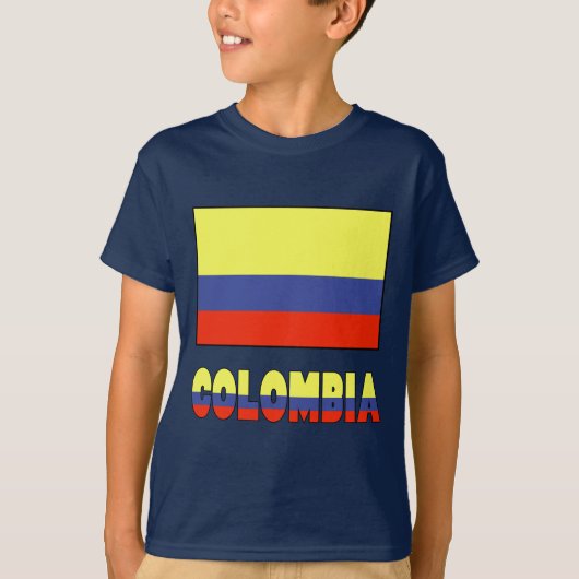 Columbia Vlag en Naam Grens T-shirt (Voorkant)