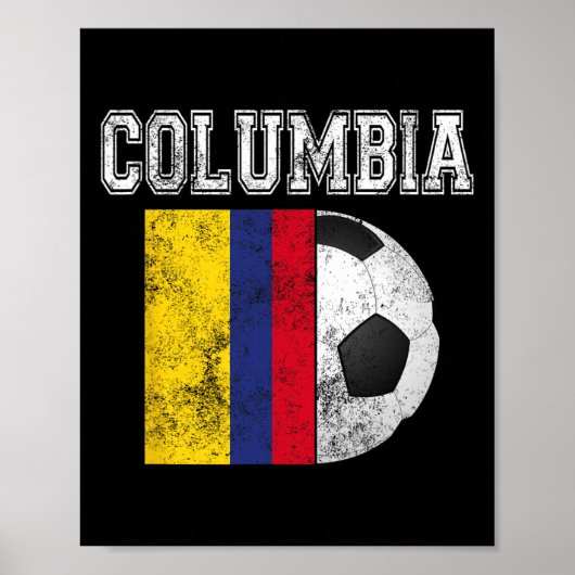 Columbia Vlag - Voetbal Poster (Voorkant)