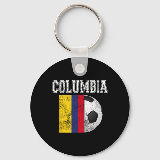 Columbia Vlag - Voetbal Sleutelhanger (Voorkant)