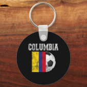 Columbia Vlag - Voetbal Sleutelhanger (Voorkant)