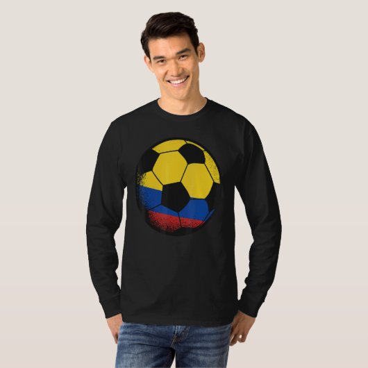 Columbia Voetbal Colombiaanse vlagsport Enthusi T-shirt (Voorkant volledig)