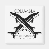 Columbia-witte steur Gevist - vierkante magneet (Voorkant)