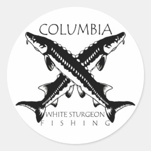 Columbia-witte steur Gevist - zwart Ronde Sticker