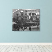 Columbiaanse parade-formatie op Lake Front Chicago Canvas Afdruk (Insitu (Houten vloer))