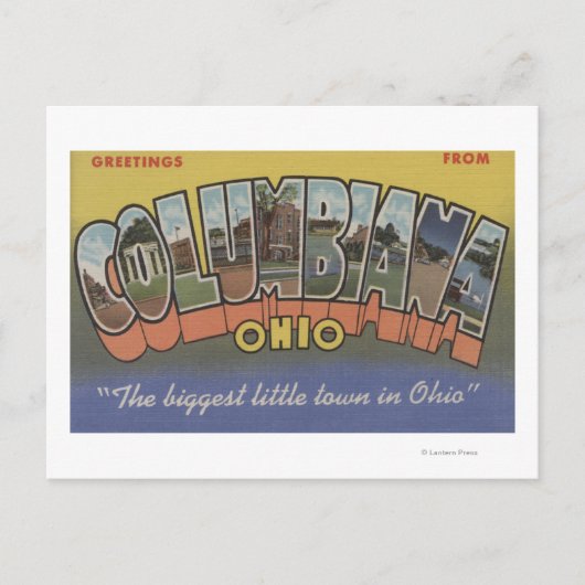 Columbiana, Ohio - Grote lettertjes Briefkaart (Voorkant)