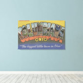 Columbiana, Ohio - Grote lettertjes Canvas Afdruk (Insitu (Houten vloer))
