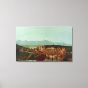 Columbiaville en Stockport Creek, bij New New Canvas Afdruk