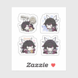 Columbina Genshin Impact 4 stickers op één vel