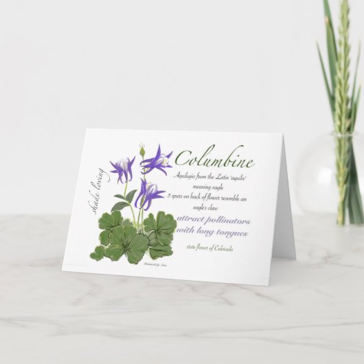 Columbine Blank Card Bedankkaart (Voorkant)