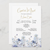 Columbine bloem bruiloft uitnodiging in het Spaans (Voorkant / Achterkant)