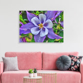 Columbine bloem canvas wrap afdruk (Insitu (Woonkamer))