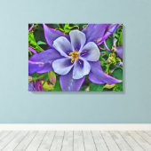 Columbine bloem canvas wrap afdruk (Insitu (Houten vloer))