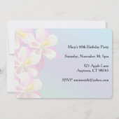 Columbine Bloem Roze & Wit Verjaardag Uitnodiging (Achterkant)