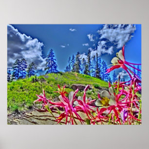 Columbine bloem schilderachtig canvas print