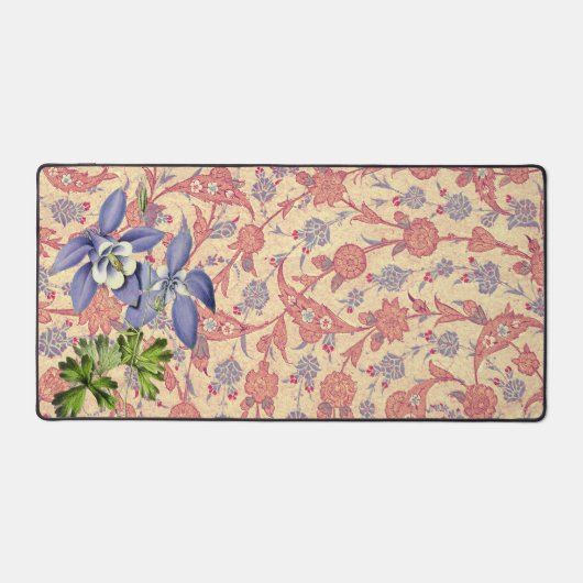 Columbine Blue Flower Art Desk Pad Mat (Voorkant)