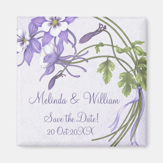 Columbine Boeket Magneet ~ Save the Date (Voorkant)