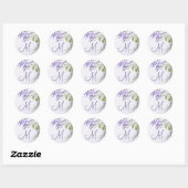 Columbine Bouquet Monogram Seal Ronde Sticker (Vel)