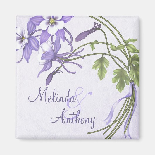 Columbine Bouquet Persoonlijke Magnet (Voorkant)