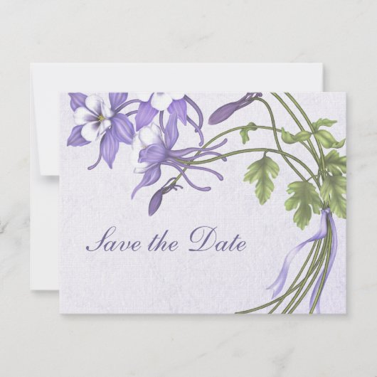 Columbine Bouquet Save the Date (Voorkant)