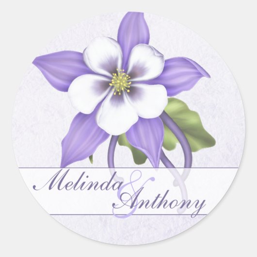 Columbine Bride Groom Envelope Sticker - pas aan (Voorkant)