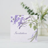 Columbine bruiloft uitnodigingen - Metallic Champa (Staand voorkant)