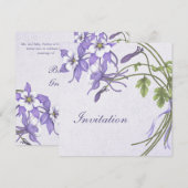 Columbine bruiloft uitnodigingen - Metallic Champa (Voorkant / Achterkant)