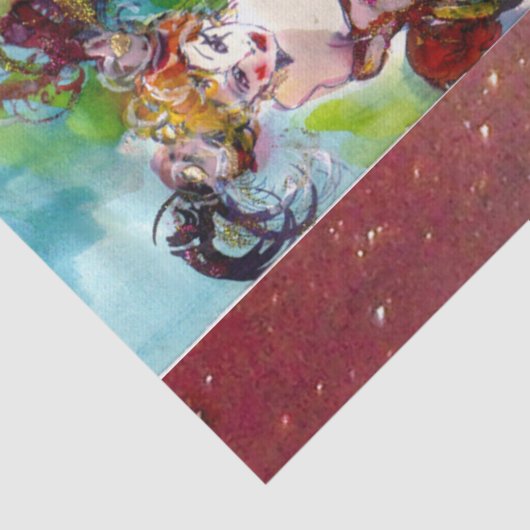 COLUMBINE / Dame met Masquerade Masker Tissuepapier (Detail)