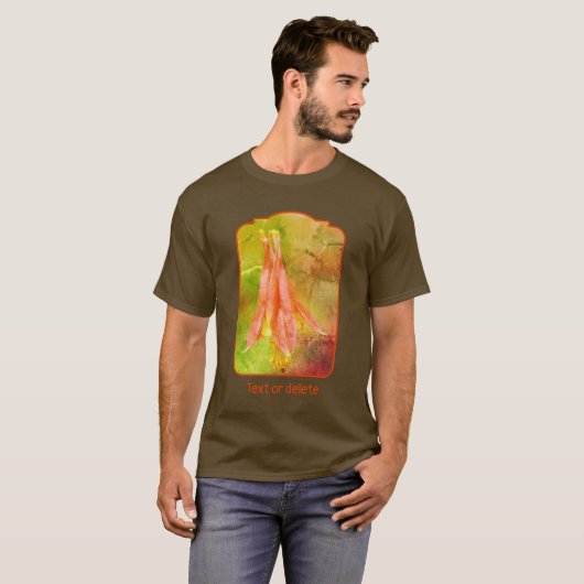Columbine Flower Abstract Personalized T-Shirt (Voorkant volledig)